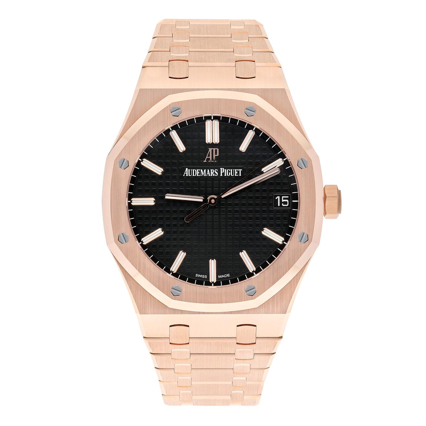 Audemars Piguet Royal Oak Watch Black Dial Rose Gold 15500OR.OO.1220OR.01 Unworn