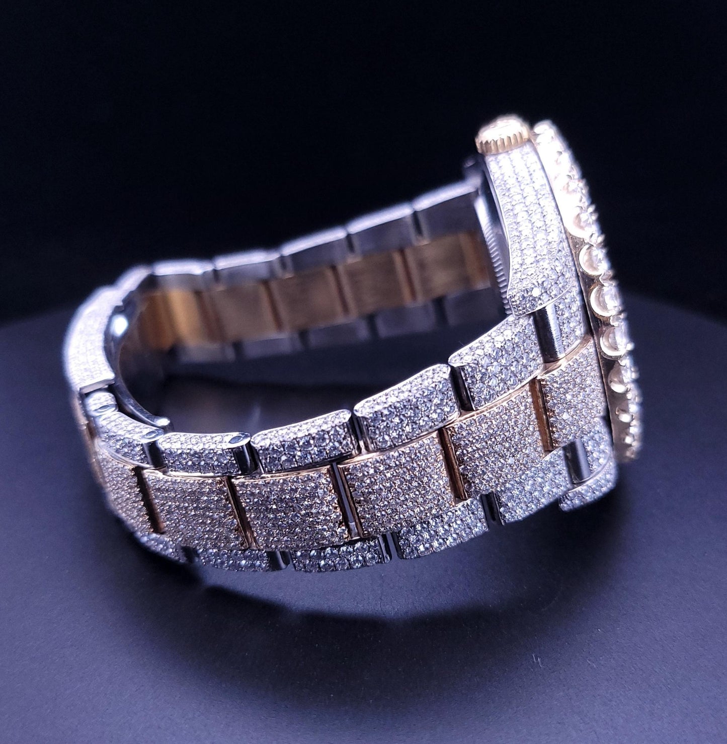 Rolex Datejust 41 mm Diamond Iced Out 25 Carats Arabic two tone Watch