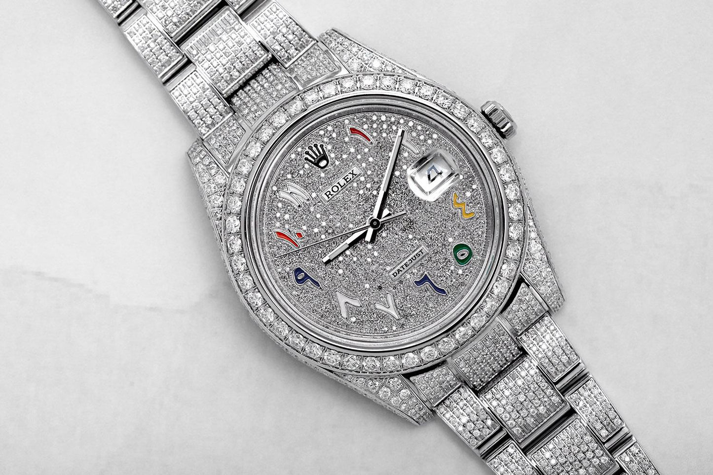 Rolex Datejust II Stainless Steel Luxury Fully Iced Out Watch 116300