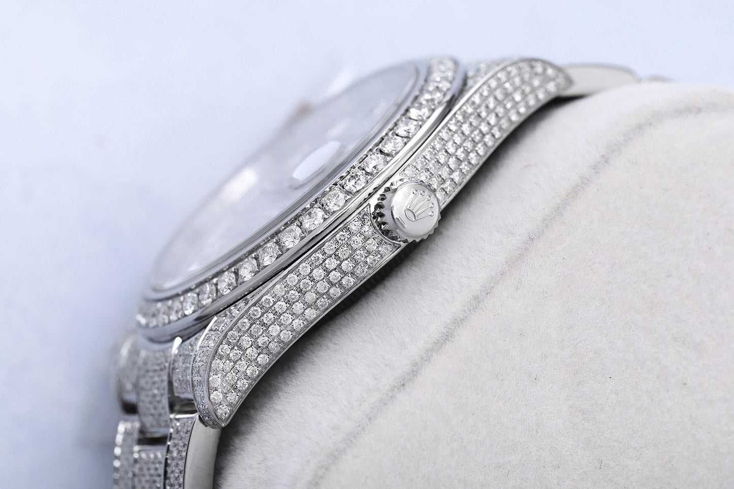Rolex Datejust II Stainless Steel Luxury Fully Iced Out Watch 116300