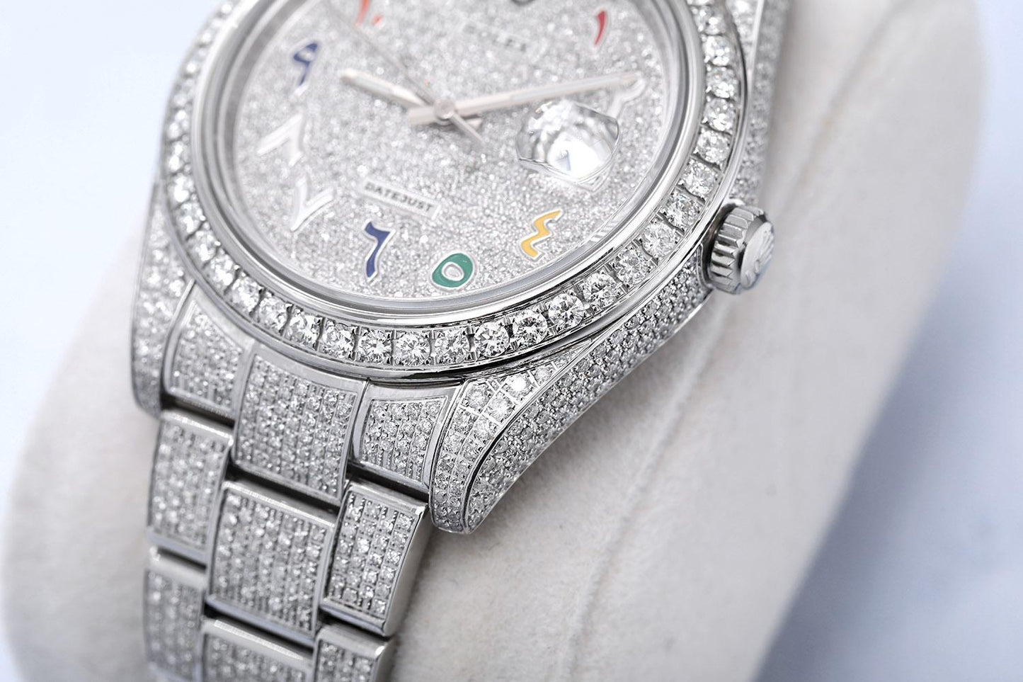Rolex Datejust II Stainless Steel Luxury Fully Iced Out Watch 116300