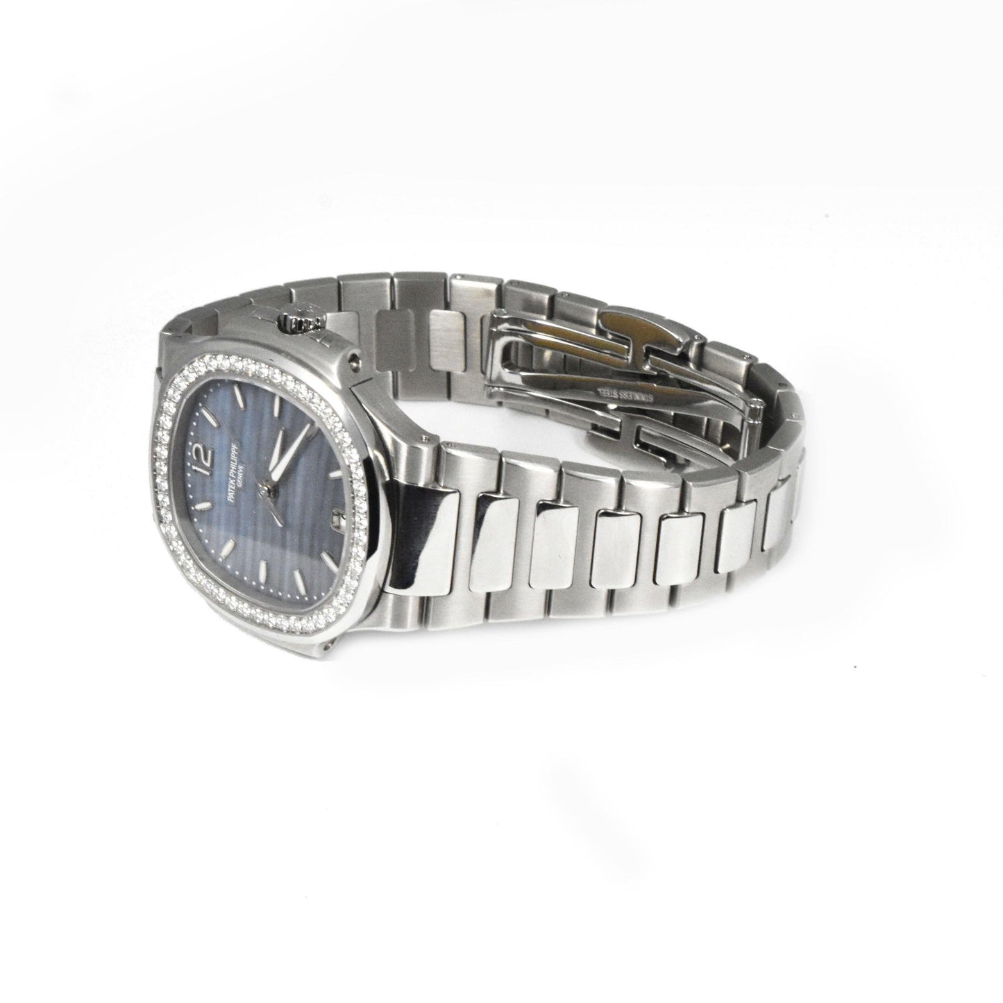 Patek Philippe Nautilus 7118 Blue Dial Diamond Bezel Steel Watch