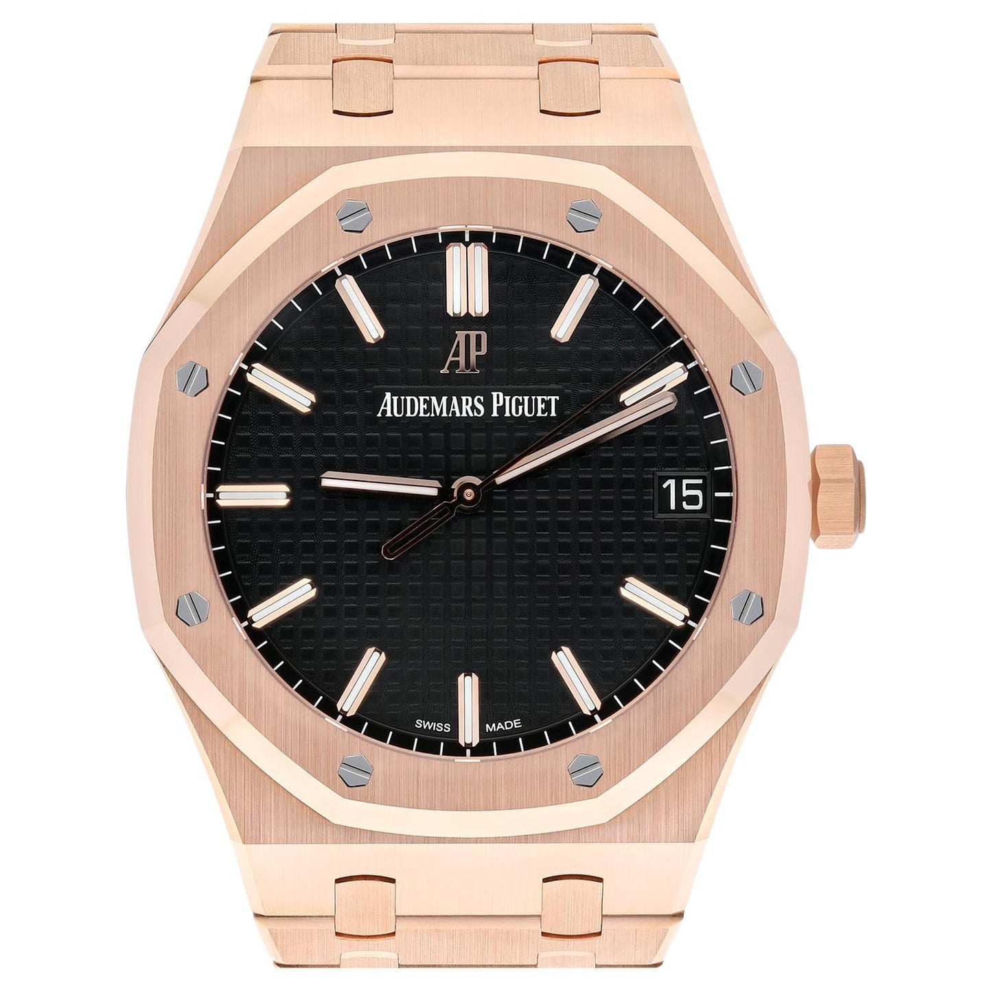 Audemars Piguet Royal Oak Watch Black Dial Rose Gold 15500OR.OO.1220OR.01 Unworn