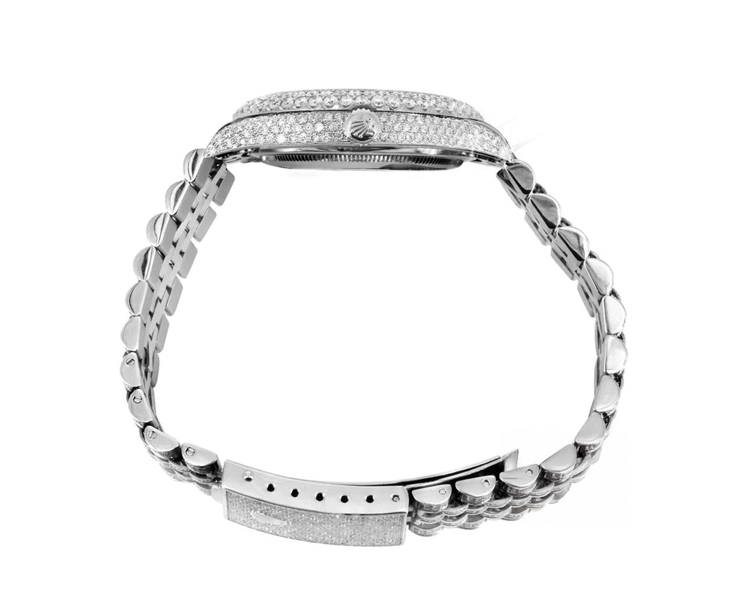 Rolex 36mm Date-just Full Diamonds - Custom Roman Dial 11.0ct