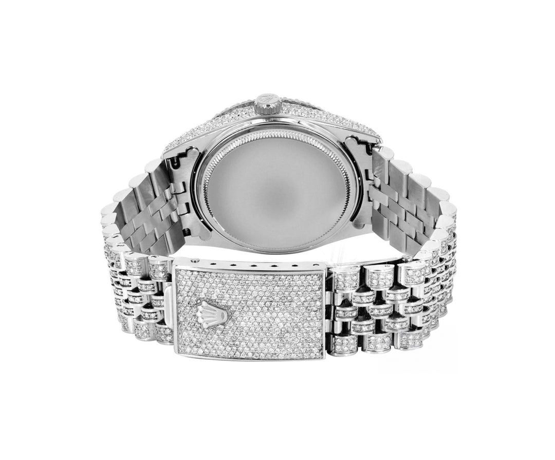 Rolex 36mm Date-just Full Diamonds - Custom Roman Dial 11.0ct