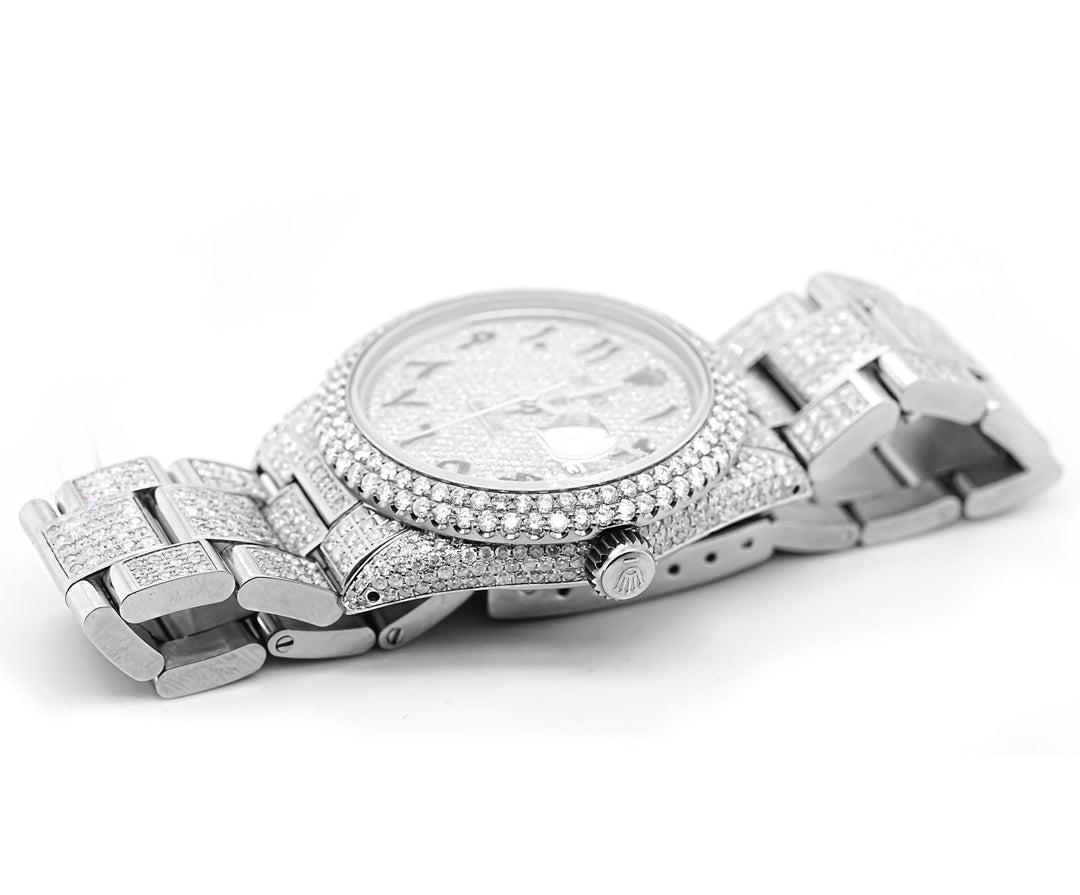 Rolex 36mm Datejust Full Diamonds - Custom Arabic Dial 11.0ct
