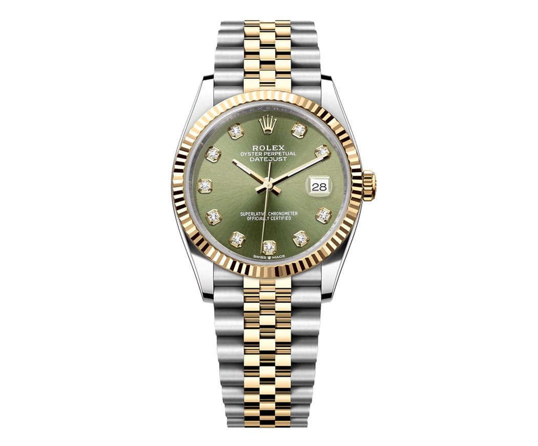 Rolex Date-Just 36mm Jubilee 2 Tone-Green Gem Dial