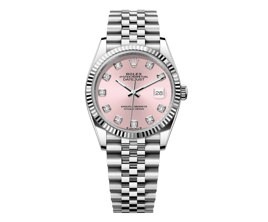 Rolex Date-Just 36mm Jubilee SS - Pink Gem Dial