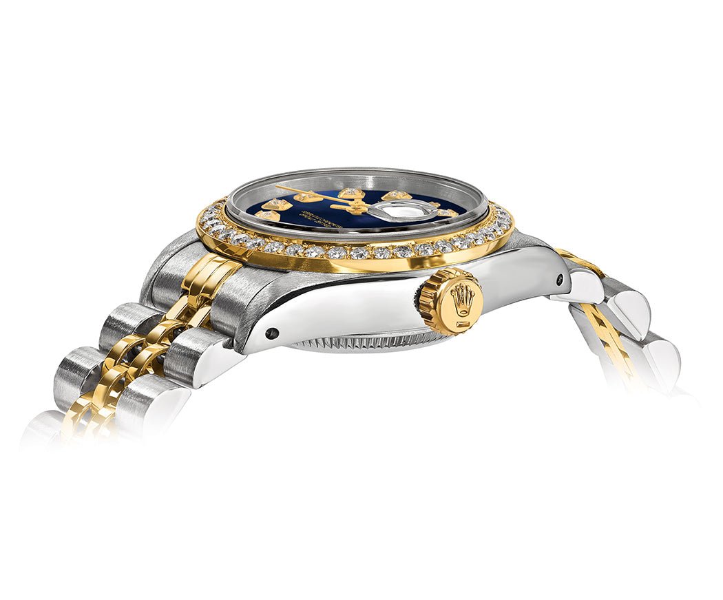 Rolex DateJust 26mm Blue Gem Dial-Diamond Bezel 1.50ct