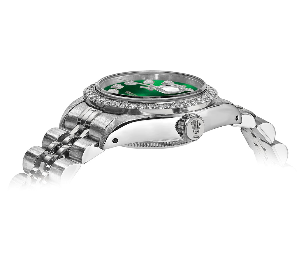 Rolex DateJust 26mm Green Dial-Diamond Bezel 1.50ct