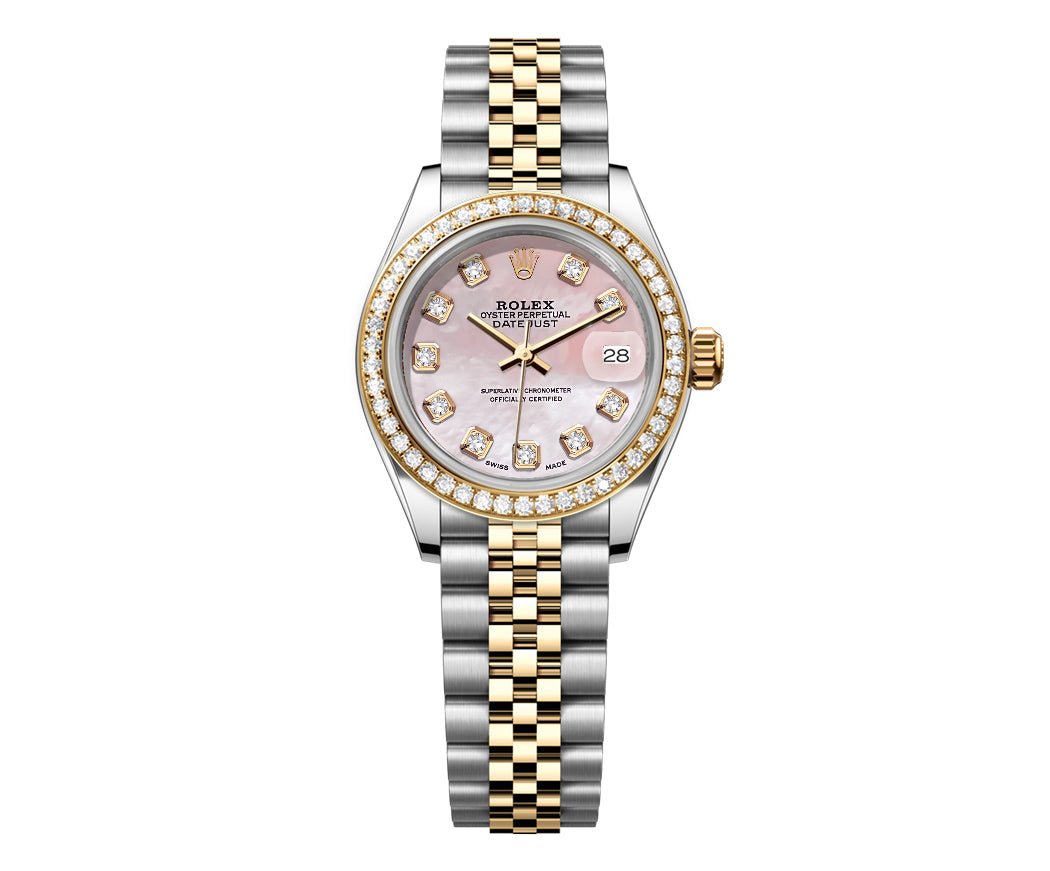 Rolex DateJust 26mm Mop Pink Dial-Diamond Bezel 1.50ct