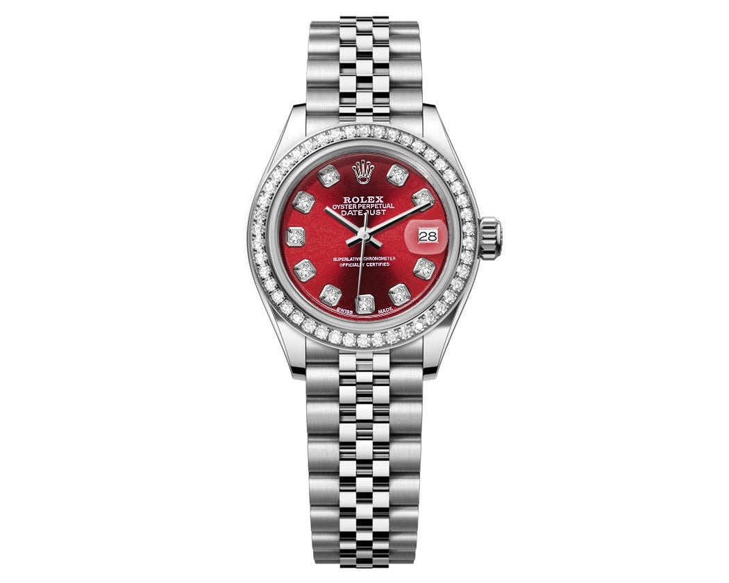 Rolex DateJust 26mm Red Dial-Diamond Bezel 1.50ct