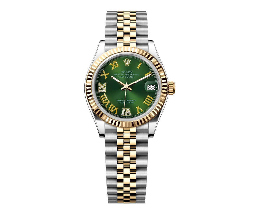 Rolex DateJust 31mm Jubilee - Green Roman Diamond Dial 68273