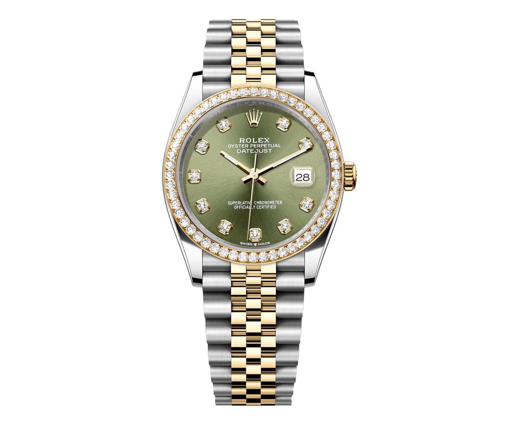 Rolex DateJust 36mm Green Gem Dial-Diamond Bezel 1.50ct