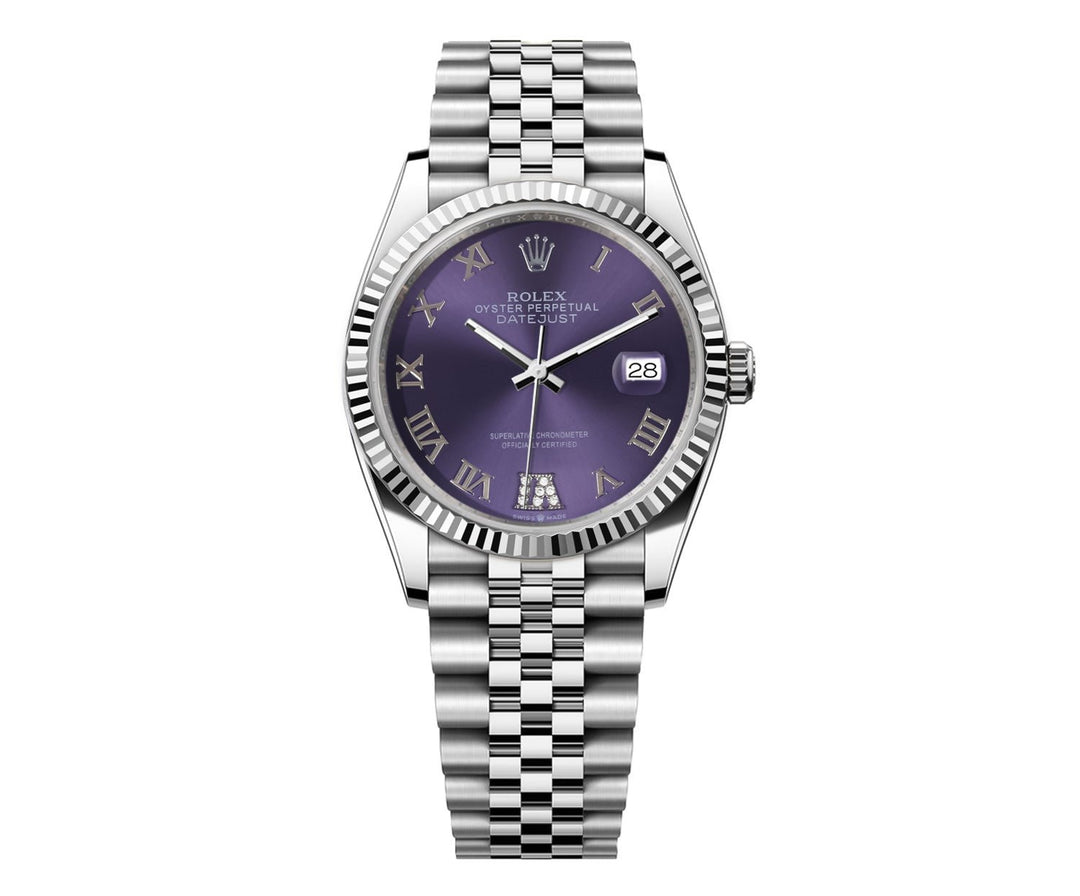 Rolex DateJust 36mm Jubilee - Purple Roman Diamond Dial 16014