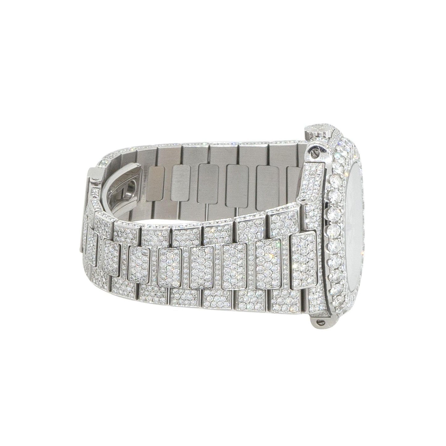 Patek Philippe Nautilus Stainless Steel All Diamond Moon Phase Dial Watch