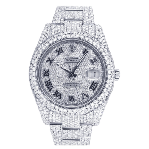 Rolex Datejust II Roman Numeral Dial Aftermarket Diamond Watch