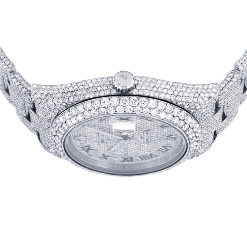 Rolex Datejust II Roman Numeral Dial Aftermarket Diamond Watch