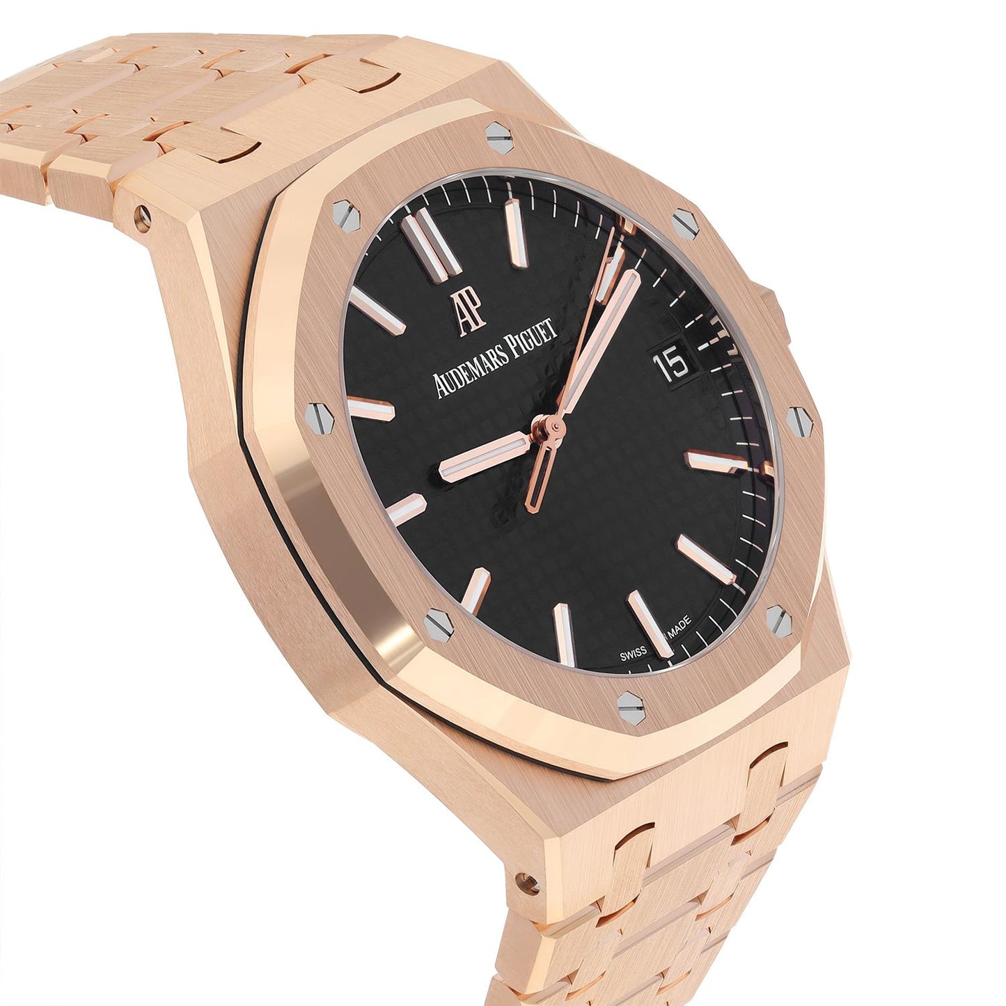 Audemars Piguet Royal Oak Watch Black Dial Rose Gold 15500OR.OO.1220OR.01 Unworn