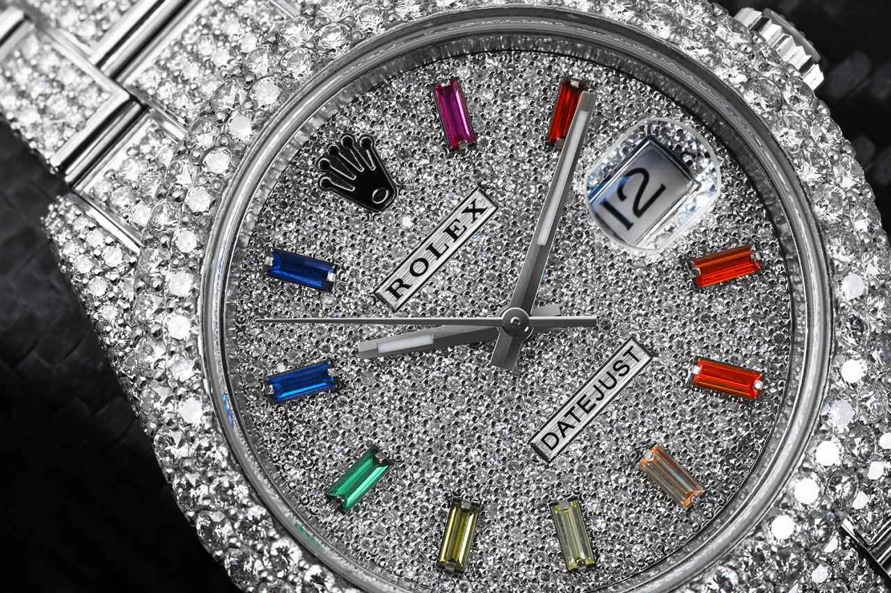 Rolex Datejust II 41mm Stainless Steel Fully Iced Out Watch