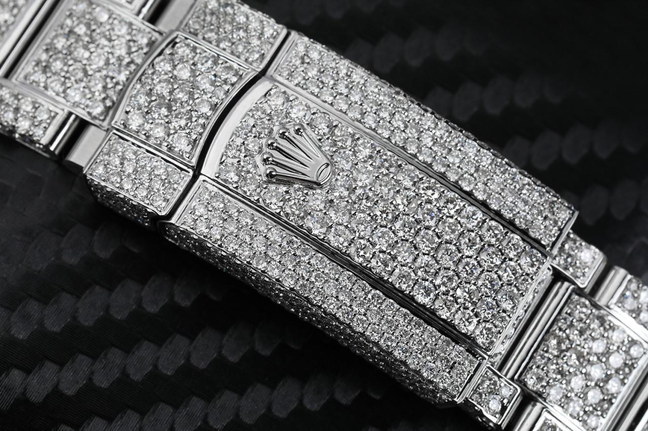 Rolex Datejust II 41mm Stainless Steel Fully Iced Out Watch