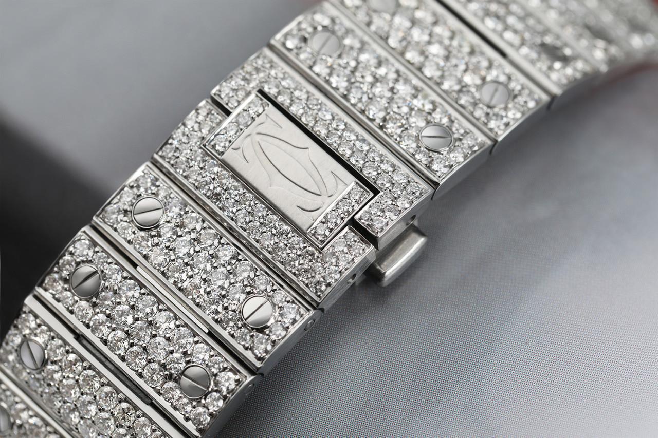Cartier Santos Custom Diamond Stainless Steel and Rose Gold Watch WSSA0018