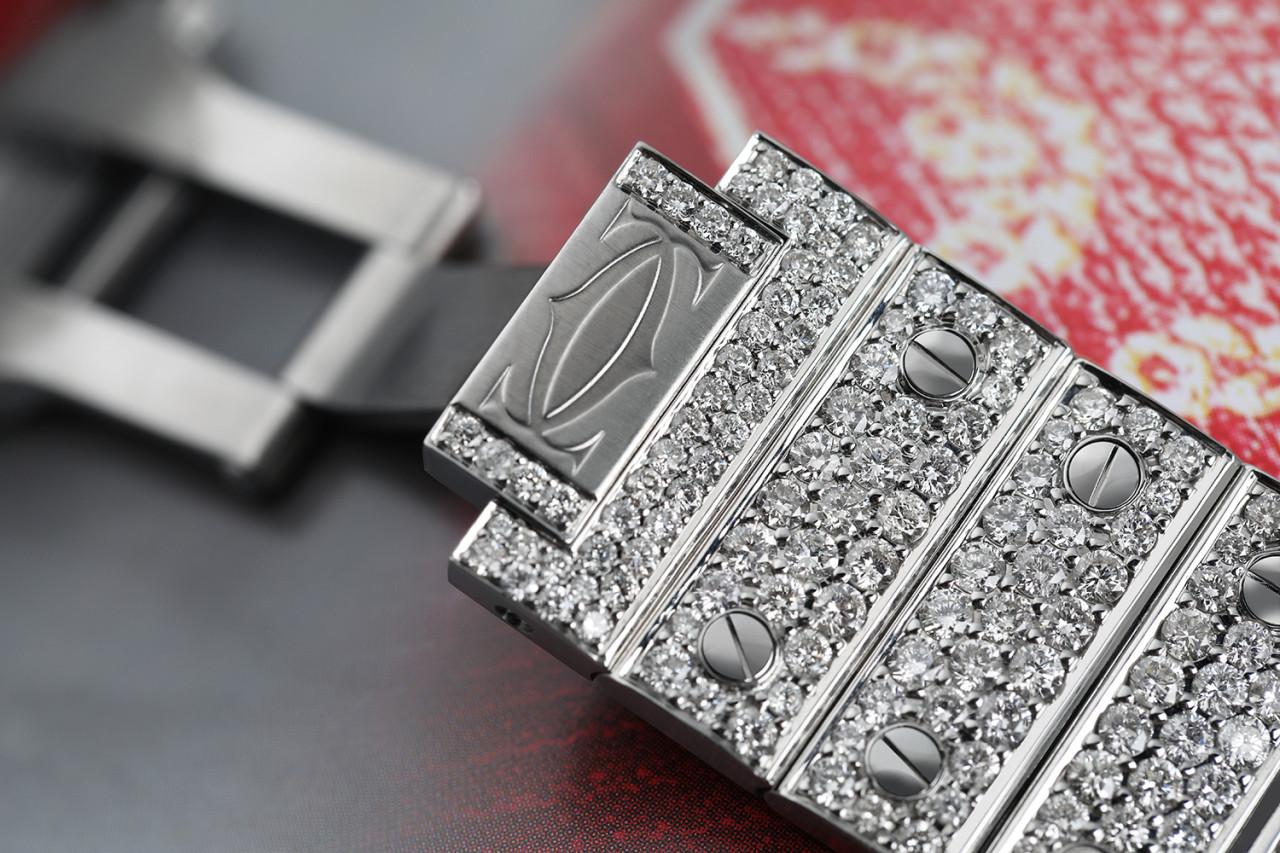 Cartier Santos Custom Diamond Stainless Steel and Rose Gold Watch WSSA0018
