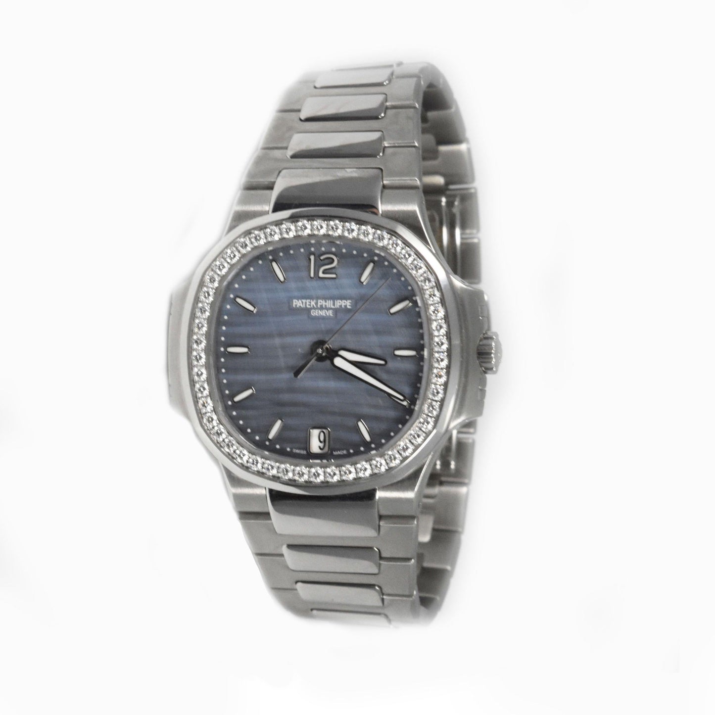 Patek Philippe Nautilus 7118 Blue Dial Diamond Bezel Steel Watch