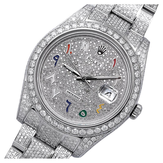 Rolex Datejust II Stainless Steel Luxury Fully Iced Out Watch 116300