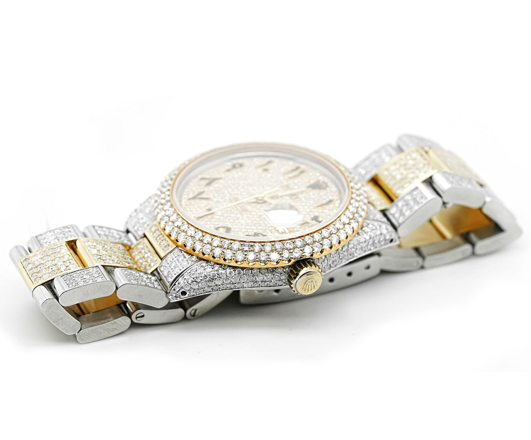 Rolex 36mm Datejust Full Diamonds - Custom Arabic Dial 11.0ct