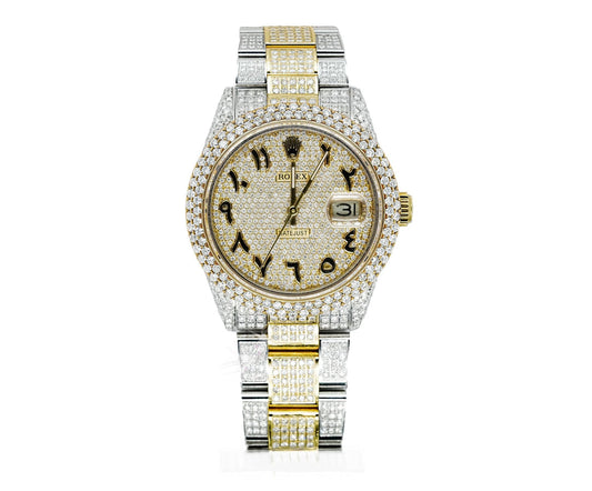 Rolex 36mm Datejust Full Diamonds - Custom Arabic Dial 11.0ct