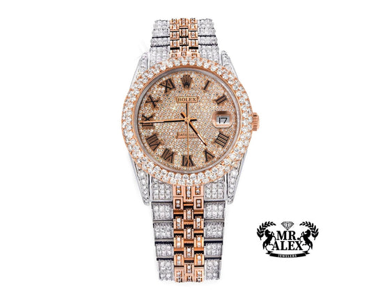 Rolex 36mm Datejust Full Diamonds - Roman Number Dial 11.0ct