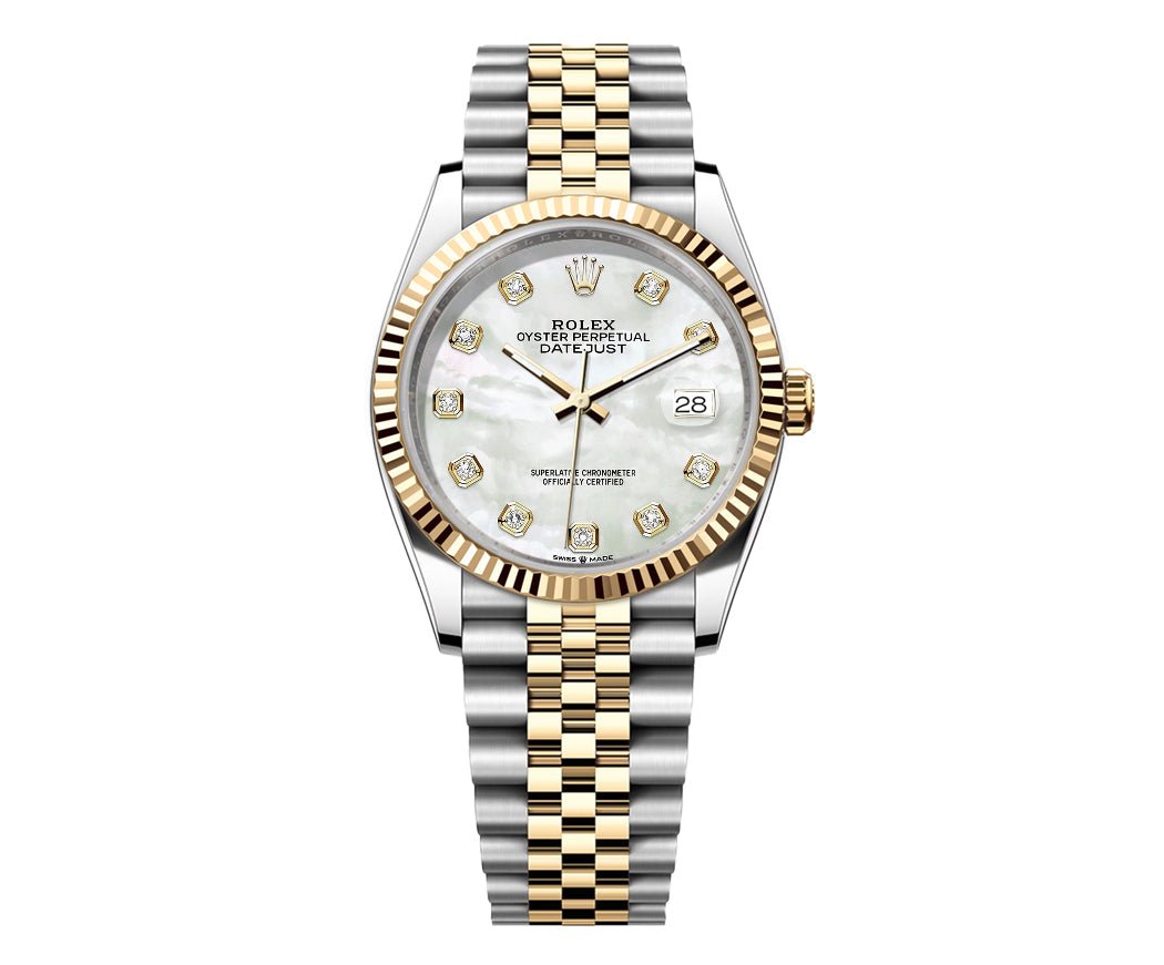 Rolex Date-Just 36mm Jubilee 2 Tone-Pearl Gem Dial