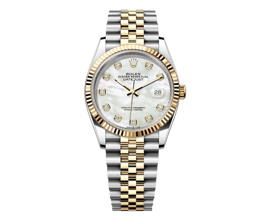 Rolex Date-Just 36mm Jubilee 2 Tone-Pearl Gem Dial