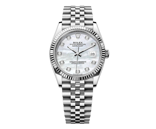 Rolex Date-Just 36mm Jubilee SS - Pearl Gem Dial
