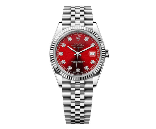 Rolex Date-Just 36mm Jubilee SS - Red Gem Dial