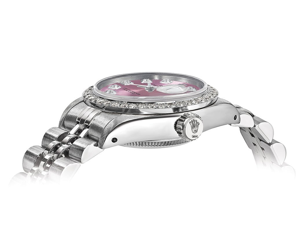 Rolex DateJust 26mm Mop Purple Dial-Diamond Bezel 1.50ct