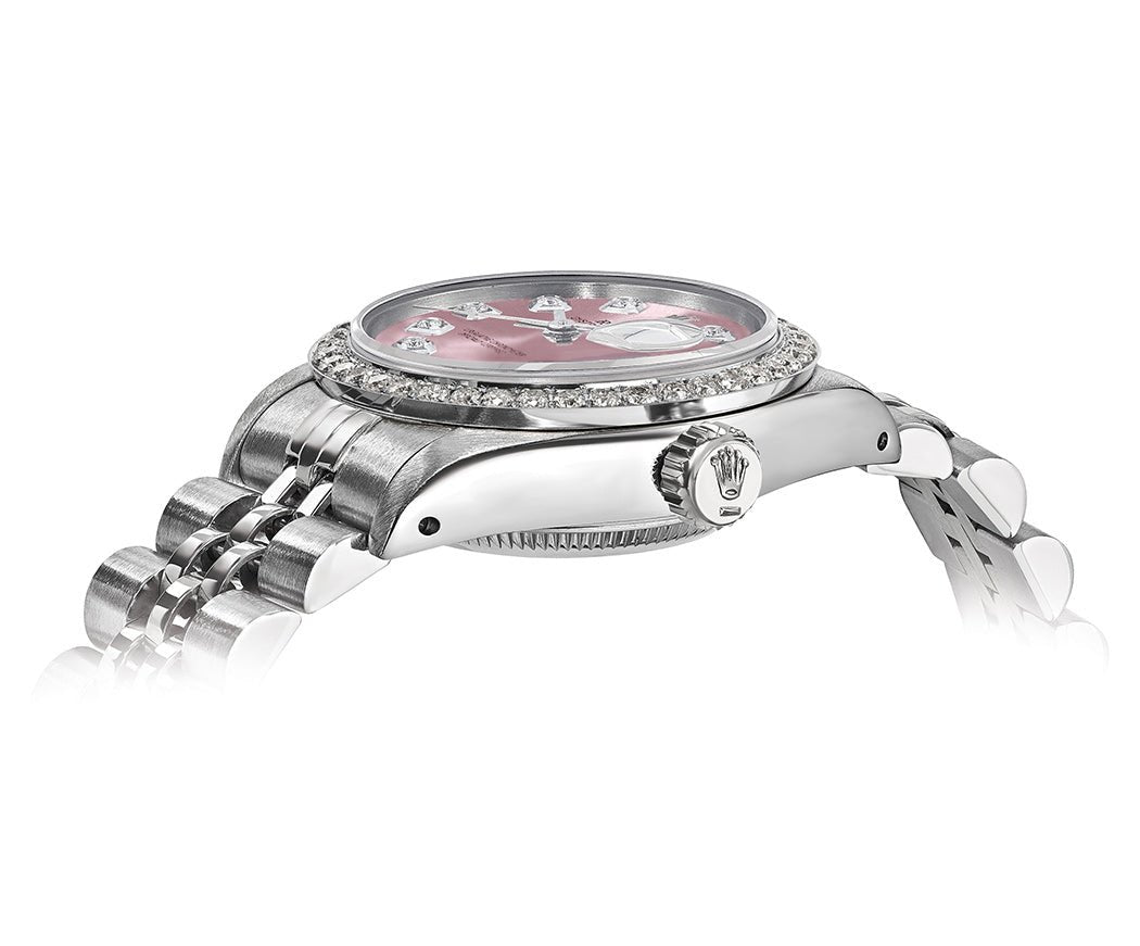 Rolex DateJust 26mm Pink Dial-Diamond Bezel 1.50ct