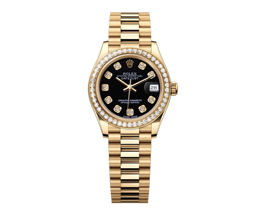 Rolex Datejust 26mm President Black Gem Dial - Diamond Bezel