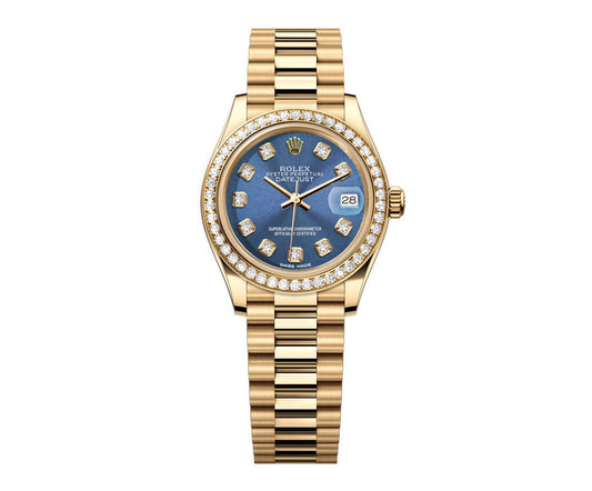 Rolex Datejust 26mm President Blue Gem Dial - Diamond Bezel