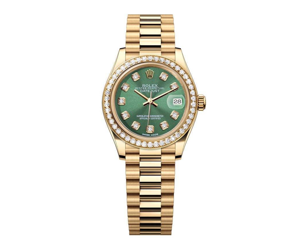 Rolex Datejust 26mm President Green Gem Dial - Diamond Bezel