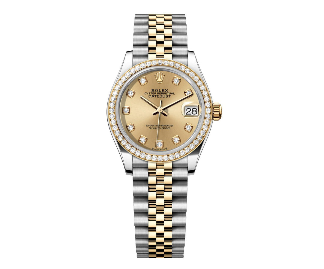 Rolex DateJust 31mm Champagne Dial-Diamond Bezel 1.85ct