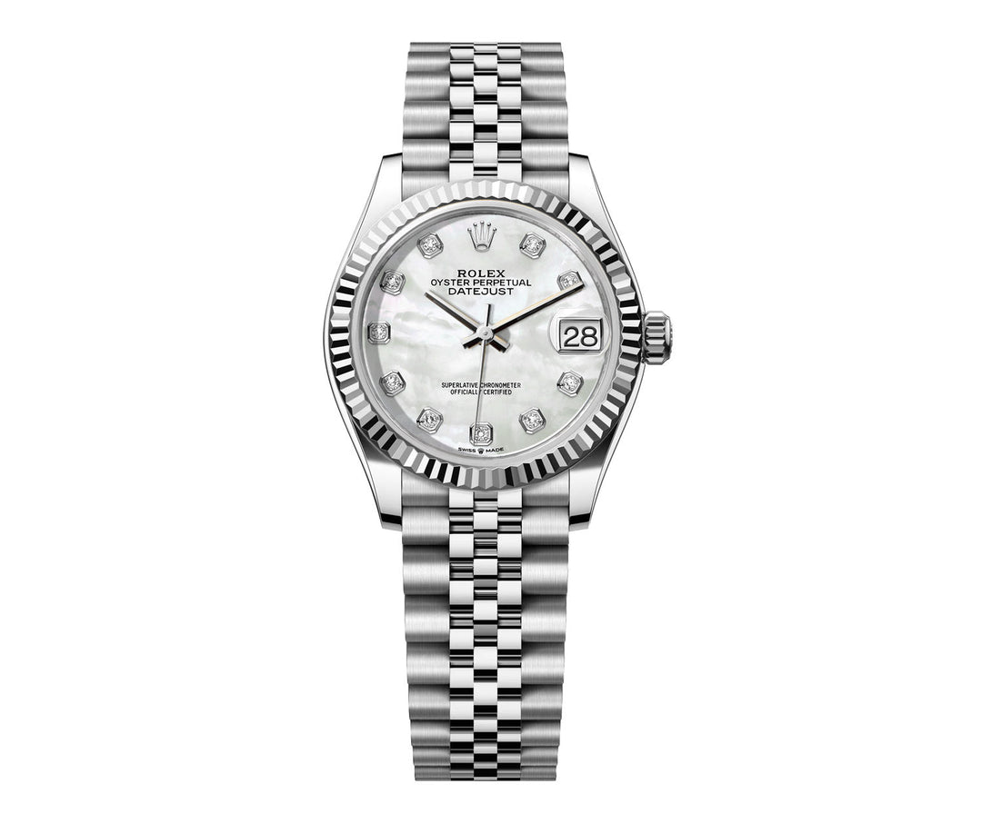 Rolex DateJust 31mm Jubilee Stainless Steel-Pearl Gem Dial