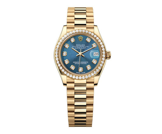 Rolex Datejust 31mm President Blue Gem Dial - Diamond Bezel