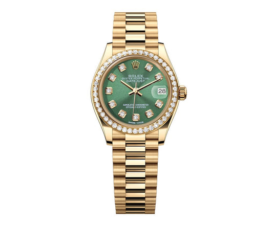Rolex Datejust 31mm President Green Gem Dial - Diamond Bezel