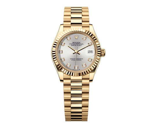 Rolex Datejust 31mm President - Silver Gem Dial