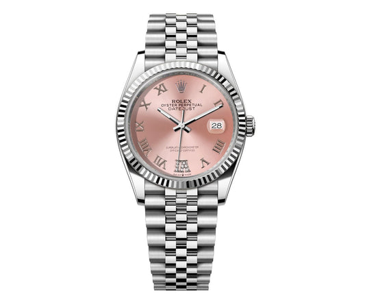 Rolex DateJust 36mm Jubilee - Pink Roman Diamond Dial 16014