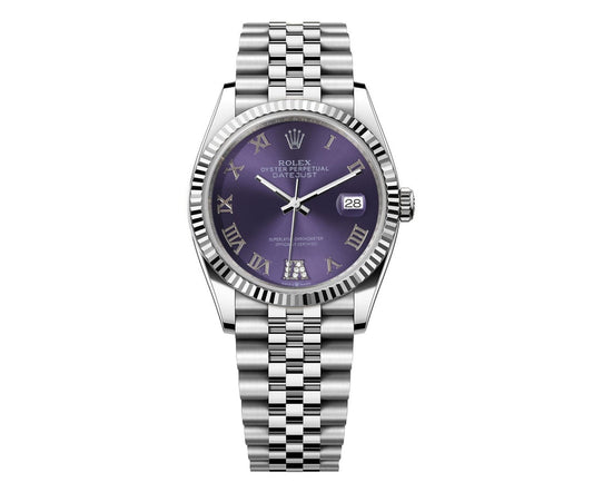 Rolex DateJust 36mm Jubilee - Purple Roman Diamond Dial 16014