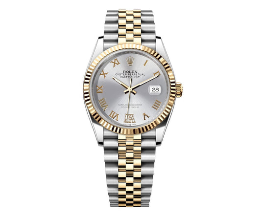 Rolex DateJust 36mm Jubilee - SIlver Roman Diamond Dial 16013