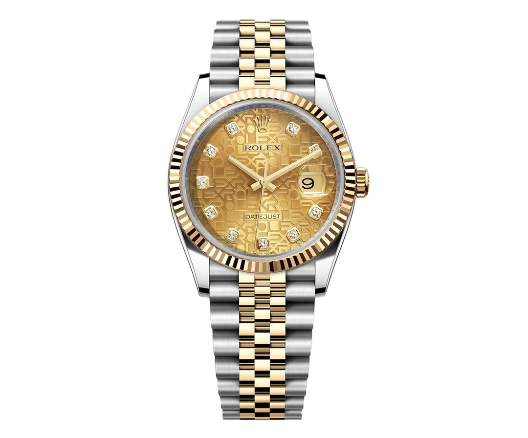 Rolex Datejust 36mm Two Tone Factory Champagne dial 116233